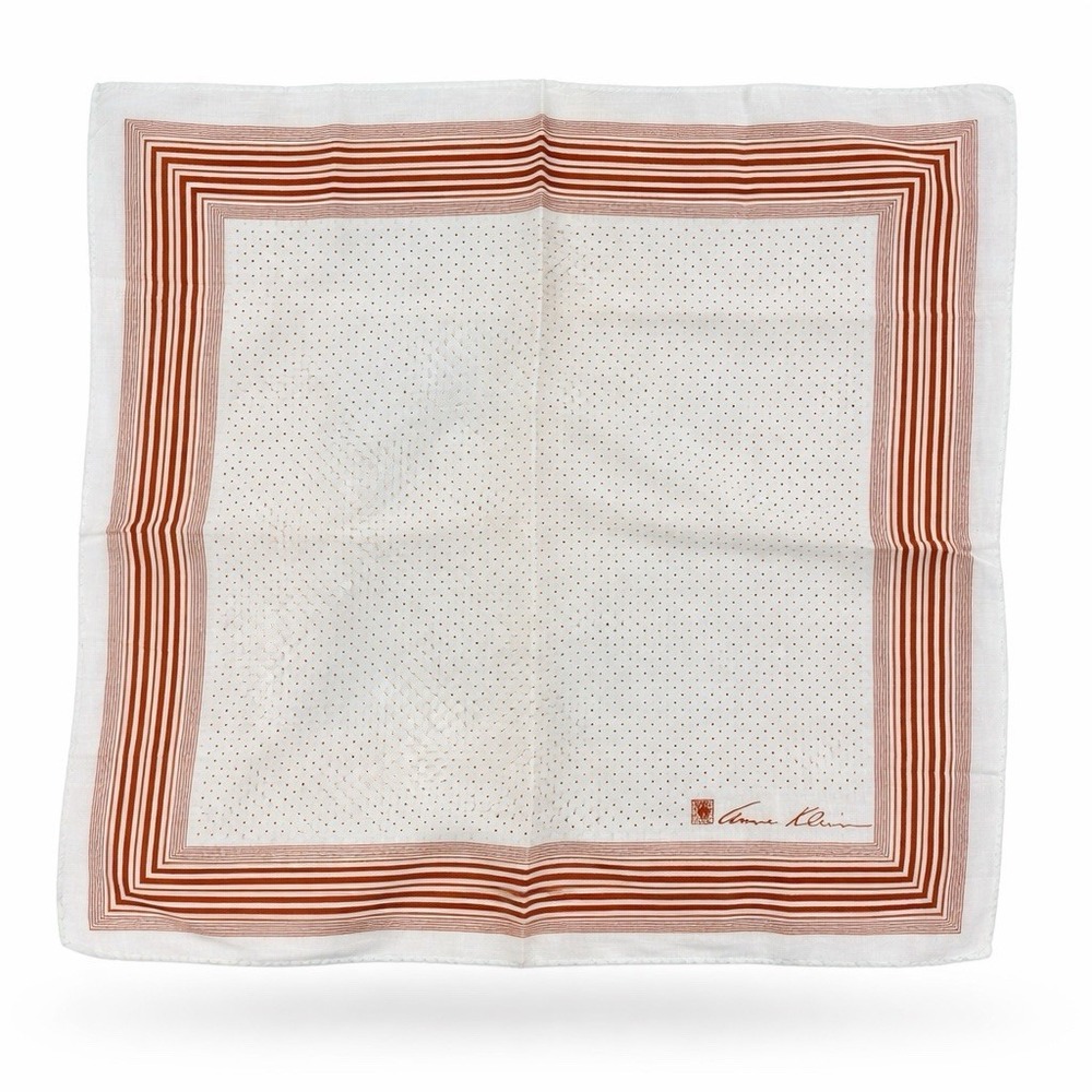 Vintage Anne Klein Handkerchief Pocket Square Polka Dot Rockabilly Mod USA